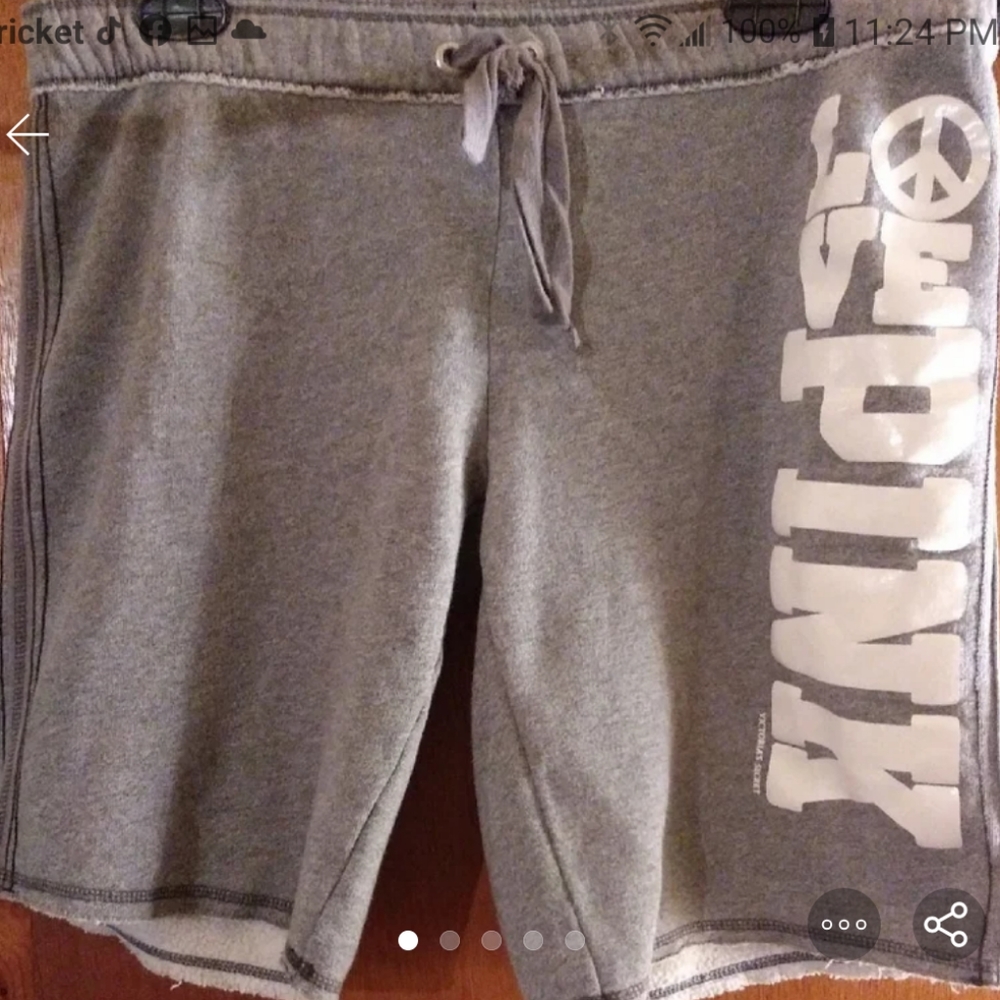 Love Pink Gray Drawstring Short Size M